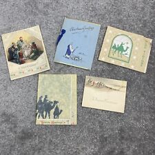 Vintage Christmas Greeting Card Lot Of 5 Mixed Nativity Holiday Ephemera USED picture
