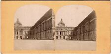 Paris 1860.Le Louvre.Albuminated Stereo Photo.Albumen Stereoview.France.Original. picture