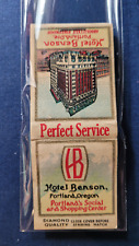 1930's Hotel Benson Portland, Or Diamond Quality Matchbook Matchcover picture