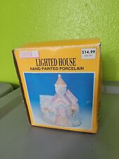 Hand Painted Porcelain Vintage Easter Decor Village School Lighted House Tested picture