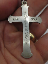 1914-1919 WWI RELIGIOUS CROSS STERLING SILVER, SOLDIERS LUCKY CHARM,  6 CM picture