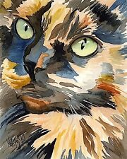 Calico Cat Art Print from Painting | Cat Gifts | Poster, Print, Mom, Dad 8x10 picture