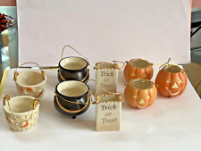 LENOX Halloween Tree ORNAMENTS  set of 9 - Little Treat Holders for HALLOWEEN picture