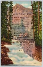 Out Where The West Begins Linen 1946 WOB PM Postcard picture