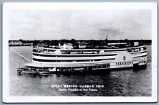 Steamship Steamer Boat President at New Orleans Real Photo Postcard RPPC picture