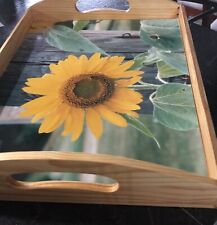 Handcrafted Wooden Serving Tray “Sunflower” picture