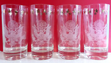 U.S. FRIGATE CONSTITUTION WARSHIP US NAVY OLD IRONSIDES 12 OZ GLASSES SET OF 4 picture