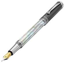 Xezo Maestro Medium Fountain Pen, White Mother of Pearl. DLC PVD & Chrome. LE picture