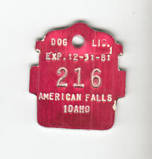 1981 AMERICAN FALLS IDAHO DOG LICENSE TAG #100 picture