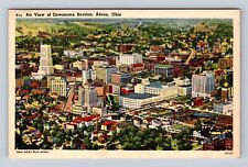 Akron OH-Ohio, Aerial View Of Downtown Section, Antique, Vintage Postcard picture