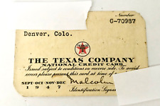 1947 Texas Company Texaco Denver CO Collectors Credit Card Paper Expired Vtg. picture