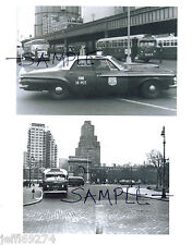 NYC BUSES NYPD 14th Pct POLICE CAR Wash Sq Park Greenwich Vlg 2 PHOTOS c1950-60s picture
