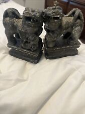 Heavy Stone Carved?? Chinese Dog? Bookends picture