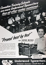 1948 UNDERWOOD TYPEWRITERS Original Vintage Advertisement ~ RARE CDN Ad picture