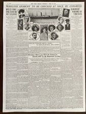 TITANIC DISASTER 18TH APRIL1912 NEWSPAPER/POSTER 1 PAGE/2 SIDES, NEW YORK HERALD picture