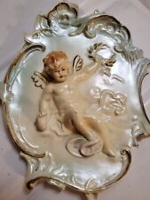 VTG PR VICTORIAN STYLE CHERUB ANGEL WALL PLAQUES. UNMARKED picture