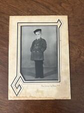 Vintage 1940s 50s B&W Photo Handsome Little Boy With Coat & Hat W/Matte picture