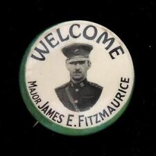 Welcome Major James E Fitzmaurice Pinback Button Badge Irish Aviator 1928 picture