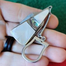 Old Vintage Pearl Abalone Gents Pen Fob Folding Pocket Knife Figural picture