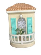 Vintage Hand Painted Greek Mediterranean Wall Hanging Ceramic House Façade Mini picture