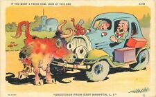 Auto Comic Humor Ray Walters 1945 Postcard Cow humor Teich 2884 picture