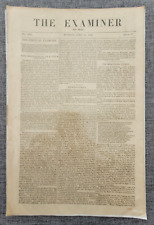 THE EXAMINER 24TH JUNE 1838 SIR ROBERT PEEL STEAMER SUNK ORIGINAL NEWSPAPER picture