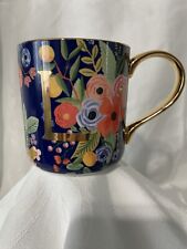 Rifle Paper Co. For Anthropologie Floral Ceramic Monogram Coffee Mug Cup “L” picture
