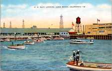 Long Beach California U.S. Navy Sailors Lehigh Landing Vintage C. 1940s Postcard picture