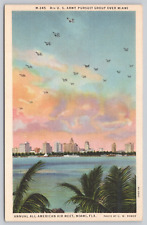 Postcard Annual all American Air meet 8th U.S. Army Pursuit Group Over Miami VTG picture