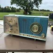 Vintage Motorola AM Tube Radio Teal Radio Works Clock For Parts picture