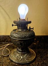 Stunning Antique Bradley & Hubbard Electrified Oil Lamp Embossed BRASS picture