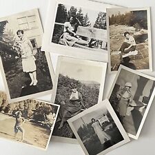 Antique/Vintage B&W/Sepia Snapshot Photograph Lot of 7 Beautfiul Young Women picture