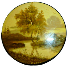 Vtg Russian Lacquer Trinket Box Hand Painted Miniature Lid Only 2.25