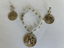 1952 Dwight Eisenhower IKE BRACELET  and EARRINGS political campaign PRESIDENT picture