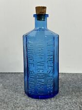 Lancaster Indian  Jaundice Bitters Bottle Cobalt Blue Wheaton Glass 8.5