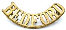 WWI WW2 Bedford Regiment Brass Shoulder Title Badge Vintage Gift 16 picture