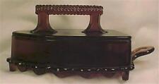 Antique Flat Iron Butter Dish Amethyst Early American Pattern Glass Nice picture