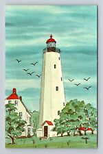 Sandy Hook NJ-New Jersey, Artist View Sandy Hook Light House, Vintage Postcard picture