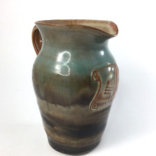 Vintage Handmade Stoneware Ceramic Brown Green  Jug Wic & Pen Club London 6