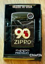 Zippo Lighter 90th Anniversary Commemorative 49864 High Polish Black picture