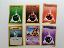6x Base Set Pokemon Trading Cards Grass Fighting Psychic Energy Abra Potion   picture