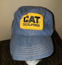 Vintage Caterpillar CAT DIESEL POWER Construction DENIM Patch Hat Cap USED  picture