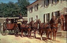 Powell Coach horses stagecoach Mount Vernon Virginia ~ 1960s vintage postcard picture