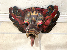 Vintage Balinese Hindu Garuda Hand Carved Wooden Mask- fantastic and fanciful picture