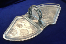 Rodney Kent Vintage Hammered Aluminum Tulip Relish Tray Glass Inserts picture