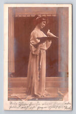 c1900 RPPC Reutlinger French Portrait of a Woman & Turtle Doves Postcard picture
