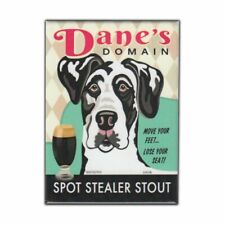 Retro Pets Magnet, Dane's Domain Stout, Great Dane Dog Black/White, 2.5