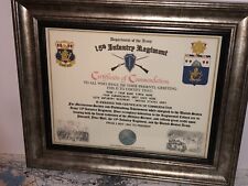 15TH INFANTRY REGIMENT 'CAN DO' / COMMEMORATIVE - CERTIFICATE OF COMMENDATION picture
