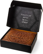 Large Wooden Keepsake Box - Hand Carved Tree of Life Decorative Box with Hinges  picture