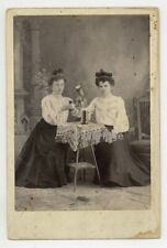 Female Prostitutes 1880 Antique Cabinet Card Brothel Photo Women Sex Workers  picture